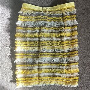 Hilary Radley Yellow Ruffled Mini Skirt